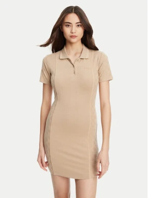 Guess Sukienka dzianinowa V5YK00 KCX12 Beżowy Regular Fit