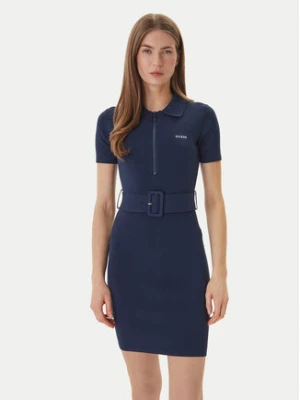 Guess Sukienka dzianinowa V6RK08 Z4642 Granatowy Slim Fit