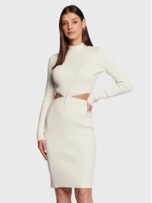 Guess Sukienka dzianinowa W3RK26 Z2YN2 Écru Slim Fit