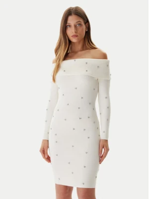 Guess Sukienka dzianinowa W5BK64 Z2YJ2 Écru Slim Fit