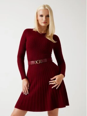 Guess Sukienka dzianinowa W5BK68 Z2YJ2 Czerwony Slim Fit