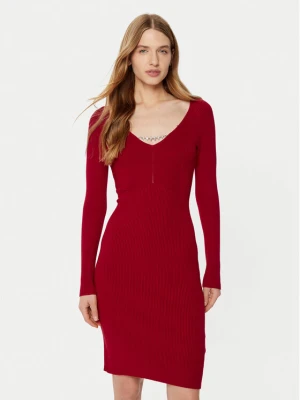 Guess Sukienka dzianinowa W5RK07 Z2YJ2 Czerwony Regular Fit