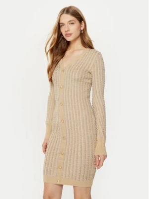 Guess Sukienka dzianinowa W5RK09 Z3KT0 Beżowy Bodycon Fit