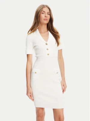 Guess Sukienka dzianinowa W5YK29 Z0130 Biały Slim Fit