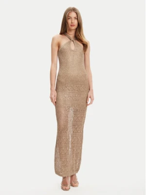 Guess Sukienka dzianinowa W5YK48 Z37G0 Beżowy Slim Fit