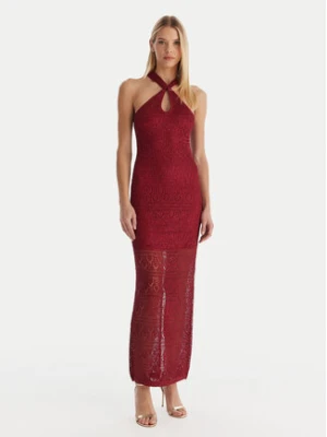 Guess Sukienka dzianinowa W5YK48 Z37G0 Bordowy Slim Fit