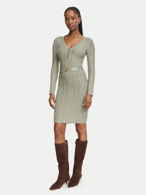 Guess Sukienka dzianinowa W6BK62 Z1567 Zielony jasny Slim Fit