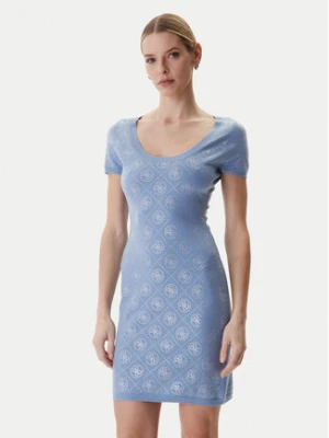 Guess Sukienka dzianinowa W6RK92 Z3JD2 Błękitny Regular Fit