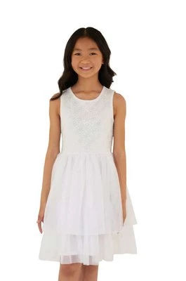 Guess sukienka dziecięca kolor biały mini rozkloszowana