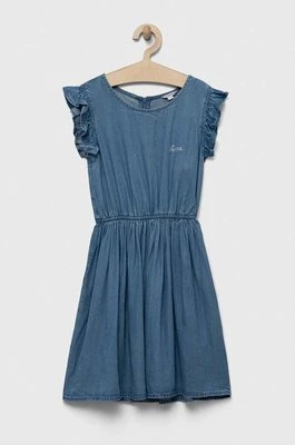 Guess sukienka dziecięca kolor niebieski mini rozkloszowana