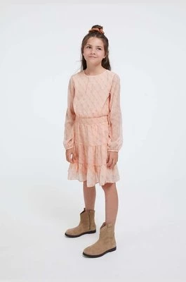 Guess sukienka dziecięca kolor pomarańczowy mini rozkloszowana