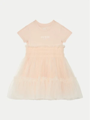 Guess Sukienka elegancka K5RK14 K6YW0 Koralowy Regular Fit