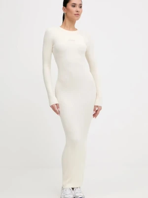 Guess sukienka FLAMINIA kolor beżowy maxi dopasowana V5BK02 Z3JD2