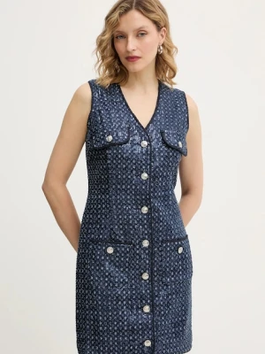 Guess sukienka GABRIELA kolor granatowy mini dopasowana W5BK41 D0771
