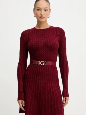 Guess sukienka HANA kolor bordowy mini dopasowana W5BK68 Z2YJ2