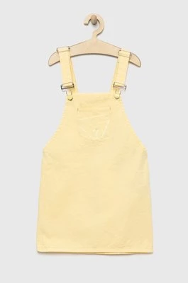 Guess sukienka jeansowa dziecięca kolor żółty mini prosta