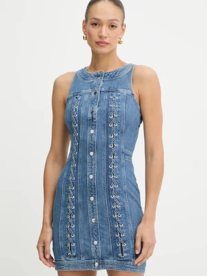 Guess sukienka jeansowa LISBETH kolor niebieski mini dopasowana W5GK93 D4H7C