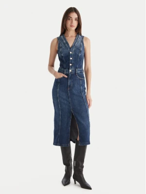 Guess Sukienka jeansowa W5BK40 D0615 Niebieski Regular Fit