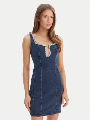 Guess Sukienka jeansowa W6RK69 D55M0 Niebieski Regular Fit