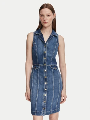 Guess Sukienka jeansowa W6YK24 D1763 Niebieski Slim Fit