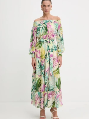 Guess sukienka JOSEE kolor zielony maxi rozkloszowana W5GT16 WH9Z2