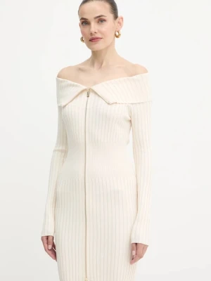 Guess sukienka KATHRYN kolor beżowy mini dopasowana W5YK28 Z30I2