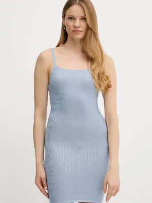 Guess sukienka KHLOE kolor niebieski mini dopasowana W5GK45 Z3MN2