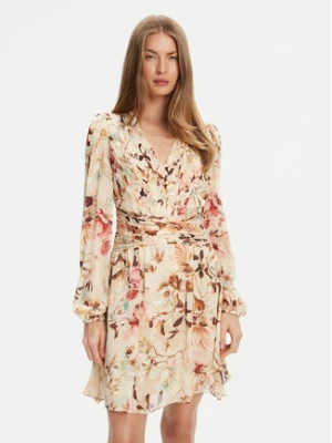 Guess Sukienka koktajlowa W5YK20 WDW82 Beżowy Regular Fit