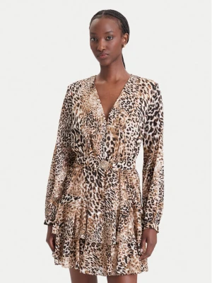 Guess Sukienka koktajlowa W6BK42 W4225 Brązowy Regular Fit