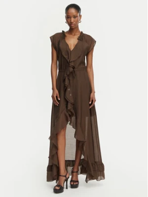 Guess Sukienka koktajlowa W6GK87 W2111 Brązowy ciemny Regular Fit