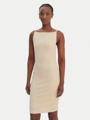 Guess Sukienka koktajlowa W6GKA1 K3488 Beżowy Slim Fit