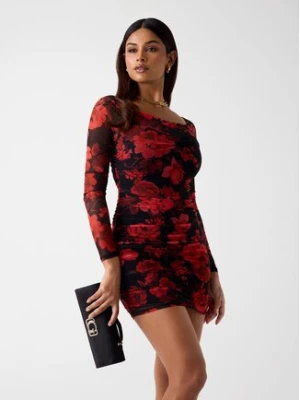 Guess Sukienka koktajlowa W6RK0A KBAH2 Czerwony Slim Fit