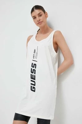 Guess sukienka kolor beżowy mini prosta