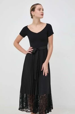 Guess sukienka TIANA kolor czarny midi rozkloszowana W3BK68 WE6D2
