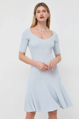 Guess sukienka kolor niebieski mini rozkloszowana