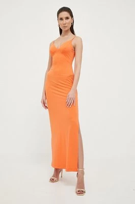 Guess sukienka kolor pomarańczowy maxi prosta