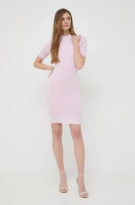 Guess sukienka LISE kolor różowy mini dopasowana W3YK39 Z37K0
