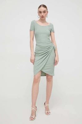 Guess sukienka ELISEA kolor zielony mini rozkloszowana W4GK25 KAQL2