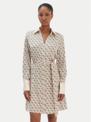 Guess Sukienka koszulowa W6RK90 WF1T2 Beżowy Regular Fit