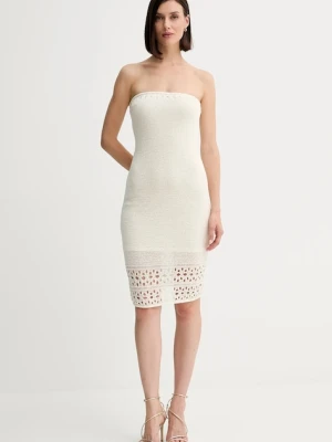 Guess sukienka LEAH kolor beżowy mini dopasowana W5YK76 Z3P21