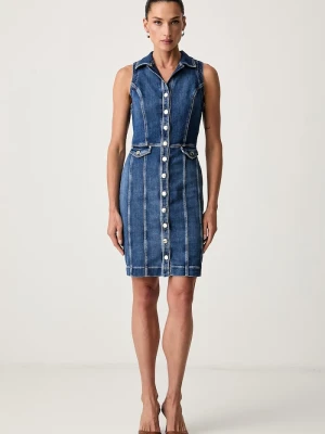 Guess sukienka letnia jeansowa DESTINY niebieski