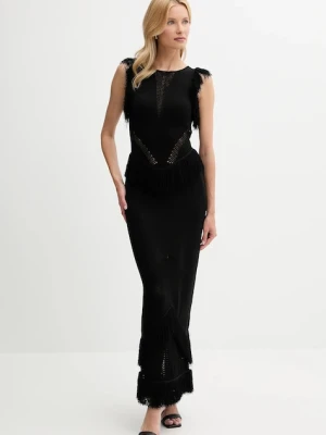 Guess sukienka LUISA kolor czarny maxi dopasowana W5YK0F Z30Y2