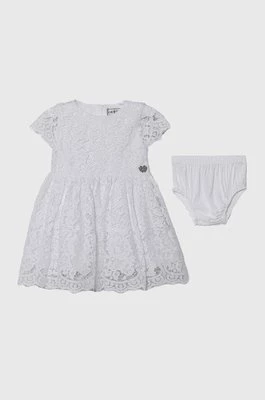 Guess sukienka niemowlęca kolor biały mini rozkloszowana