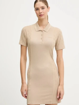Guess sukienka PEONY kolor beżowy mini dopasowana V5YK00 KCX12