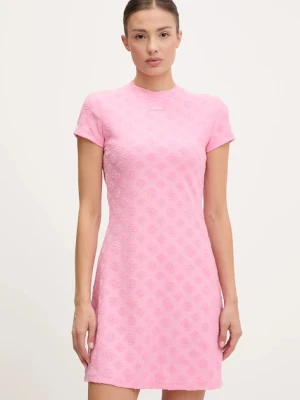 Guess sukienka PEONY kolor różowy mini prosta V5GK07 KCT02