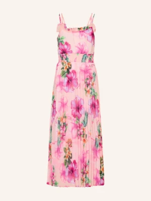 Guess Sukienka Plisowana Z Falbanami pink