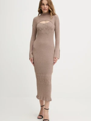 Guess sukienka SHINJU kolor beżowy maxi dopasowana W5BK91 Z4060