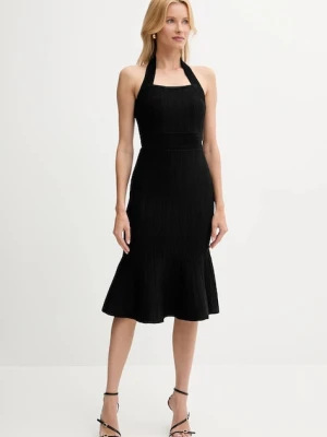 Guess sukienka SOFIE kolor czarny midi dopasowana W5YK39 Z2XY0