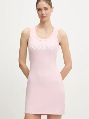 Guess sukienka SUNFLOWER kolor różowy mini dopasowana V5GK06 K8RT2