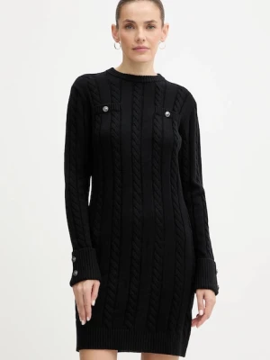 Guess sukienka z dodatkiem wełny ELSA kolor czarny mini prosta W5BK46 Z1192
